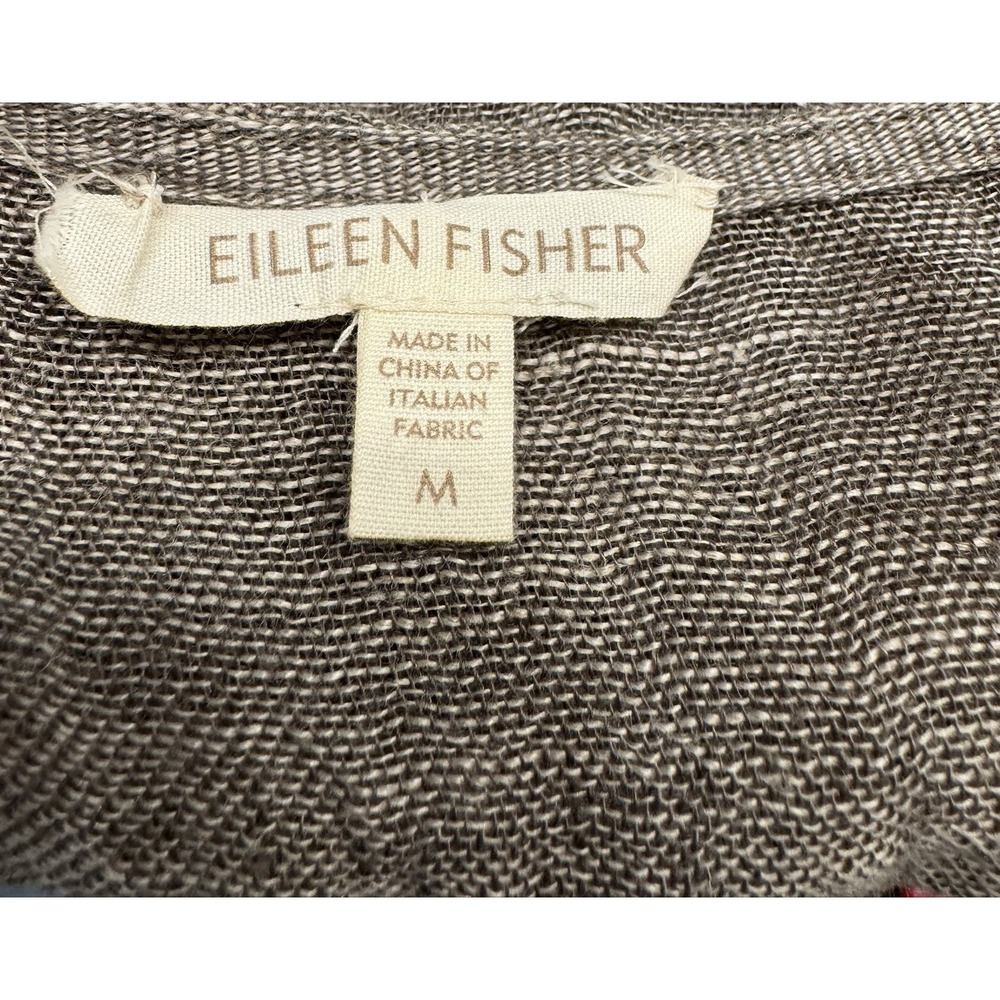 Eileen Fisher Organic Linen Gauze Tunic Tank Top Brown Gray Sleeveless Medium - Picture 5 of 8